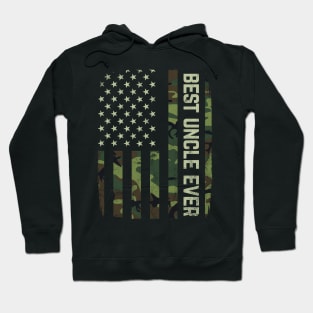 Best Uncle Ever Camouflage American Flag Funny Gift Hoodie